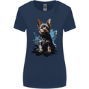Yorkshire Terrier Splash Yorkie Dog Womens Wider Cut T-Shirt Navy Blue