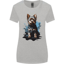 Yorkshire Terrier Splash Yorkie Dog Womens Wider Cut T-Shirt Sports Grey