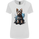 Yorkshire Terrier Splash Yorkie Dog Womens Wider Cut T-Shirt White