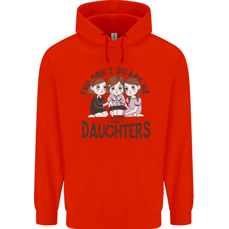 You Cant Scare Me I Have Daughters Fathers Day Childrens Kids Hoodie Bright Red