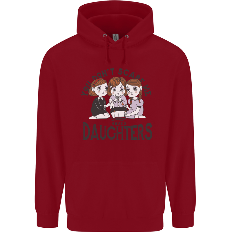 You Cant Scare Me I Have Daughters Fathers Day Childrens Kids Hoodie Red
