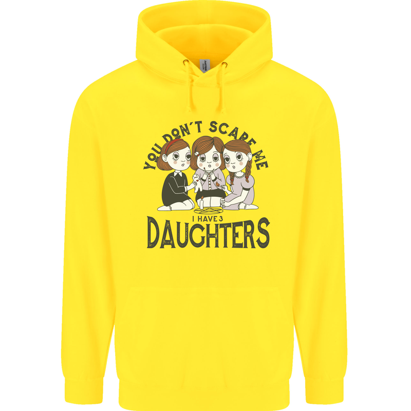 You Cant Scare Me I Have Daughters Fathers Day Childrens Kids Hoodie Yellow