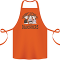 You Cant Scare Me I Have Daughters Fathers Day Cotton Apron 100% Organic Orange