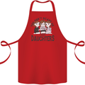 You Cant Scare Me I Have Daughters Fathers Day Cotton Apron 100% Organic Red