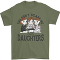 You Cant Scare Me I Have Daughters Fathers Day Mens T-Shirt 100% Cotton Military Green