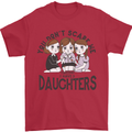You Cant Scare Me I Have Daughters Fathers Day Mens T-Shirt 100% Cotton Red