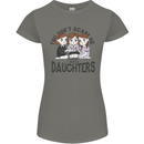 You Cant Scare Me I Have Daughters Fathers Day Womens Petite Cut T-Shirt Charcoal