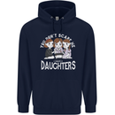 You Cant Scare Me I Have Daughters Mothers Day Childrens Kids Hoodie Navy Blue
