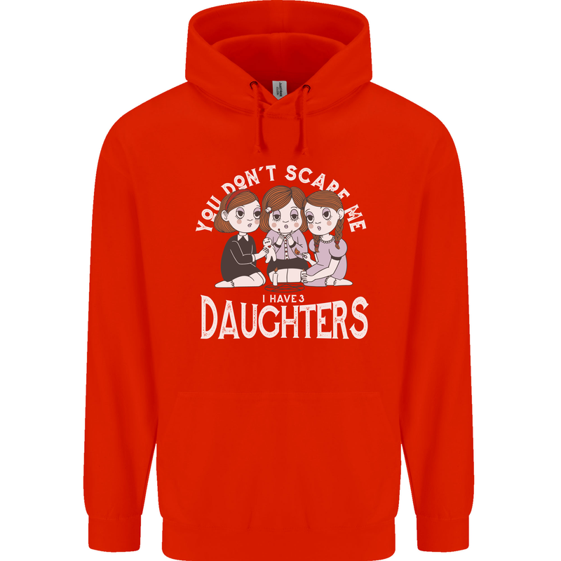 You Cant Scare Me I Have Daughters Mothers Day Mens 80% Cotton Hoodie Bright Red