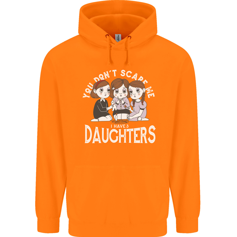 You Cant Scare Me I Have Daughters Mothers Day Mens 80% Cotton Hoodie Orange