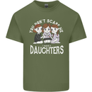 You Cant Scare Me I Have Daughters Mothers Day Mens Cotton T-Shirt Tee Top Military Green
