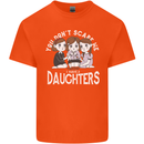 You Cant Scare Me I Have Daughters Mothers Day Mens Cotton T-Shirt Tee Top Orange