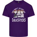 You Cant Scare Me I Have Daughters Mothers Day Mens Cotton T-Shirt Tee Top Purple
