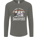 You Cant Scare Me I Have Daughters Mothers Day Mens Long Sleeve T-Shirt Charcoal