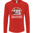 You Cant Scare Me I Have Daughters Mothers Day Mens Long Sleeve T-Shirt Red
