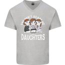 You Cant Scare Me I Have Daughters Mothers Day Mens V-Neck Cotton T-Shirt Sports Grey