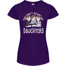 You Cant Scare Me I Have Daughters Mothers Day Womens Petite Cut T-Shirt Purple