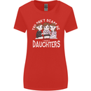 You Cant Scare Me I Have Daughters Mothers Day Womens Wider Cut T-Shirt Red