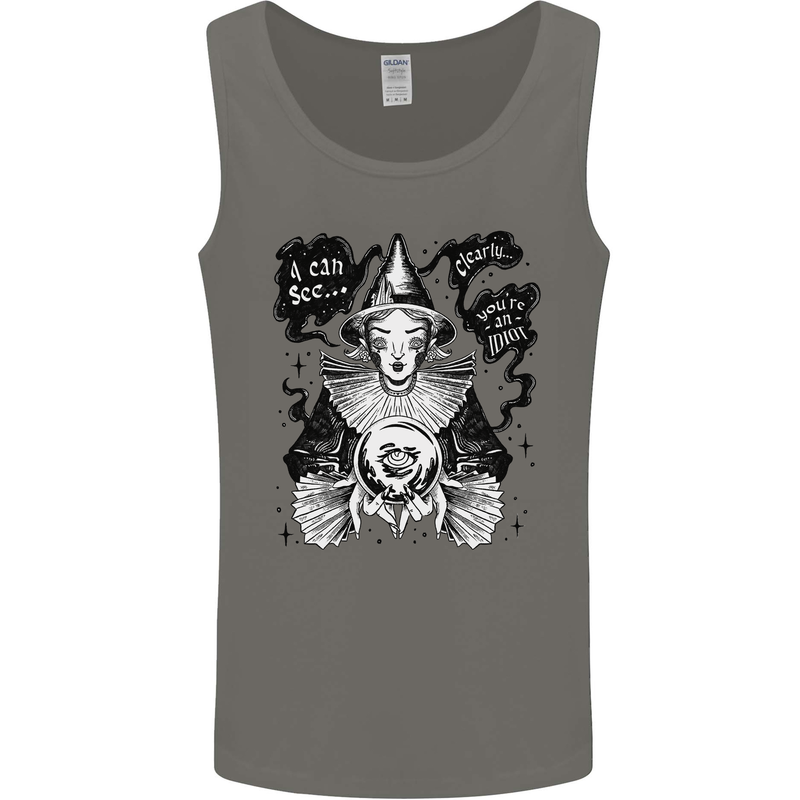 You're an Idiot Funny Fortune Teller Clairvoyant Mens Vest Tank Top Charcoal