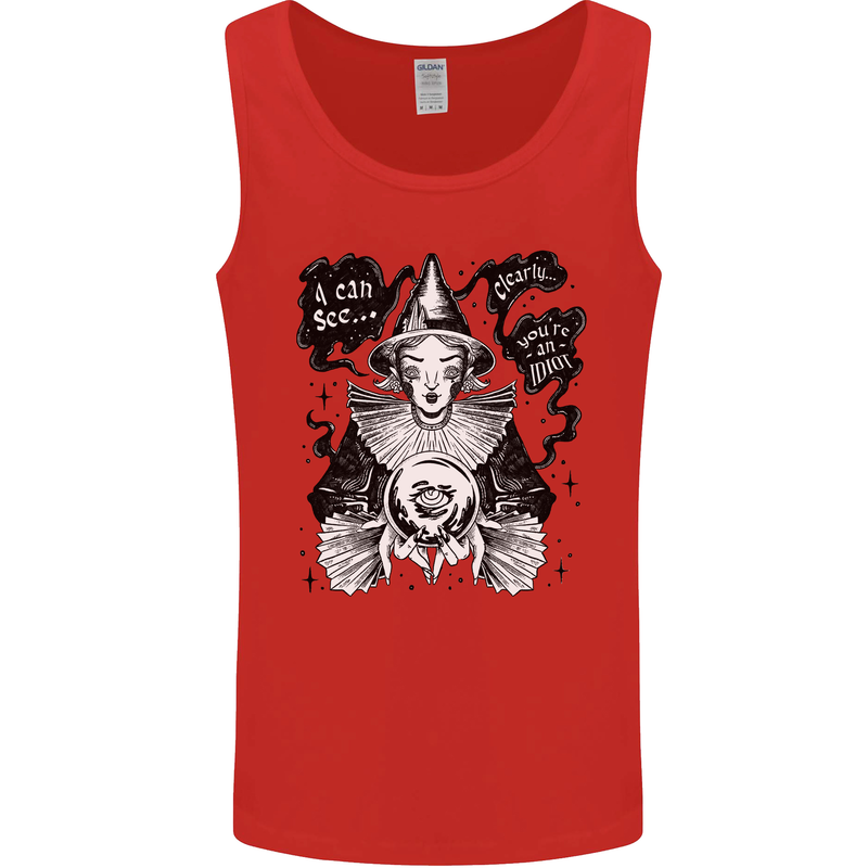 You're an Idiot Funny Fortune Teller Clairvoyant Mens Vest Tank Top Red