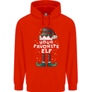 Your Favourite Elf Funny Christmas Xmas Childrens Kids Hoodie Bright Red