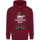 Your Favourite Elf Funny Christmas Xmas Childrens Kids Hoodie Maroon