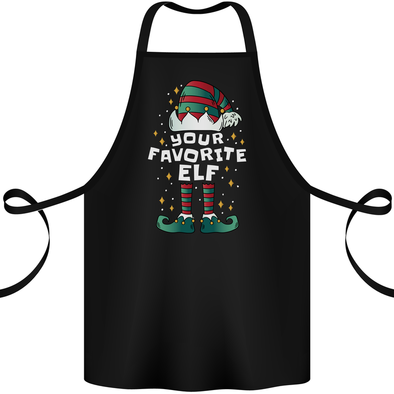 Your Favourite Elf Funny Christmas Xmas Cotton Apron 100% Organic Black