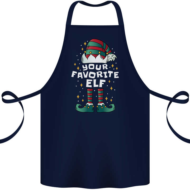 Your Favourite Elf Funny Christmas Xmas Cotton Apron 100% Organic Navy Blue