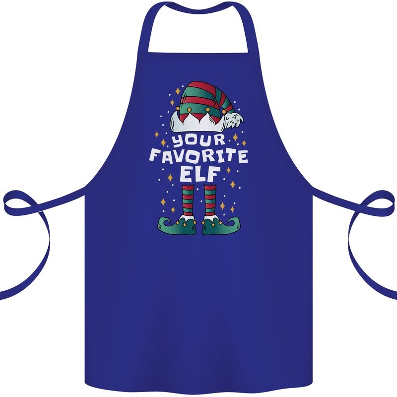 Your Favourite Elf Funny Christmas Xmas Cotton Apron 100% Organic Royal Blue