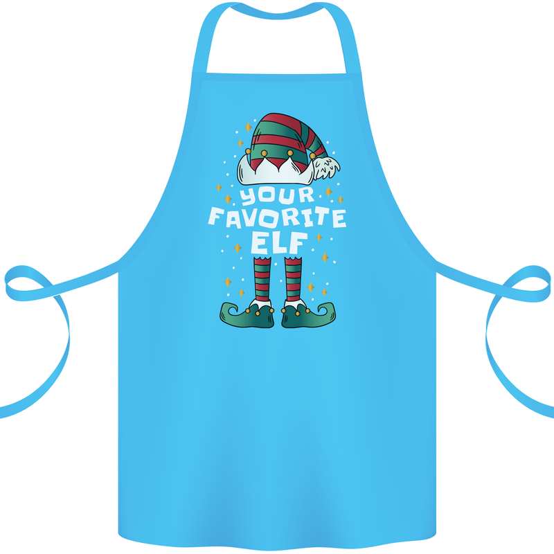 Your Favourite Elf Funny Christmas Xmas Cotton Apron 100% Organic Turquoise
