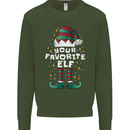 Your Favourite Elf Funny Christmas Xmas Kids Sweatshirt Jumper Forest Green