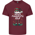 Your Favourite Elf Funny Christmas Xmas Mens Cotton T-Shirt Tee Top Maroon