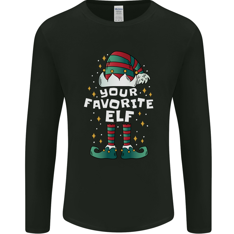 Your Favourite Elf Funny Christmas Xmas Mens Long Sleeve T-Shirt Black