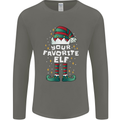 Your Favourite Elf Funny Christmas Xmas Mens Long Sleeve T-Shirt Charcoal