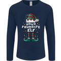 Your Favourite Elf Funny Christmas Xmas Mens Long Sleeve T-Shirt Navy Blue