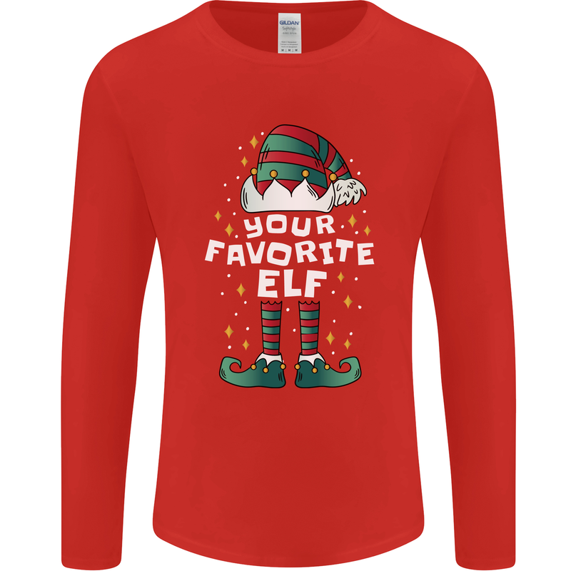 Your Favourite Elf Funny Christmas Xmas Mens Long Sleeve T-Shirt Red