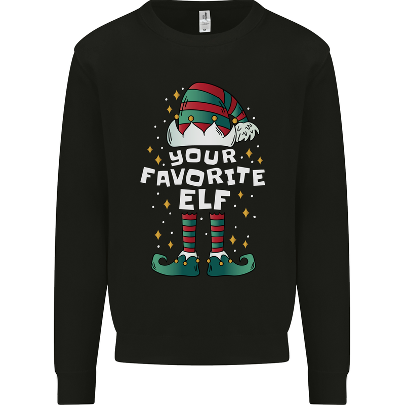 Your Favourite Elf Funny Christmas Xmas Mens Sweatshirt Jumper Black