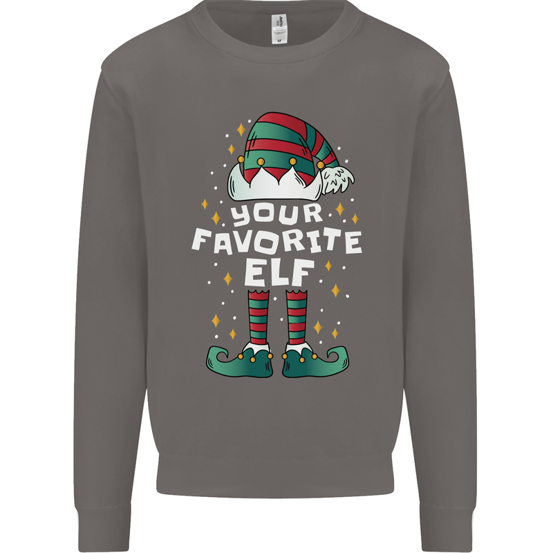 Your Favourite Elf Funny Christmas Xmas Mens Sweatshirt Jumper Charcoal