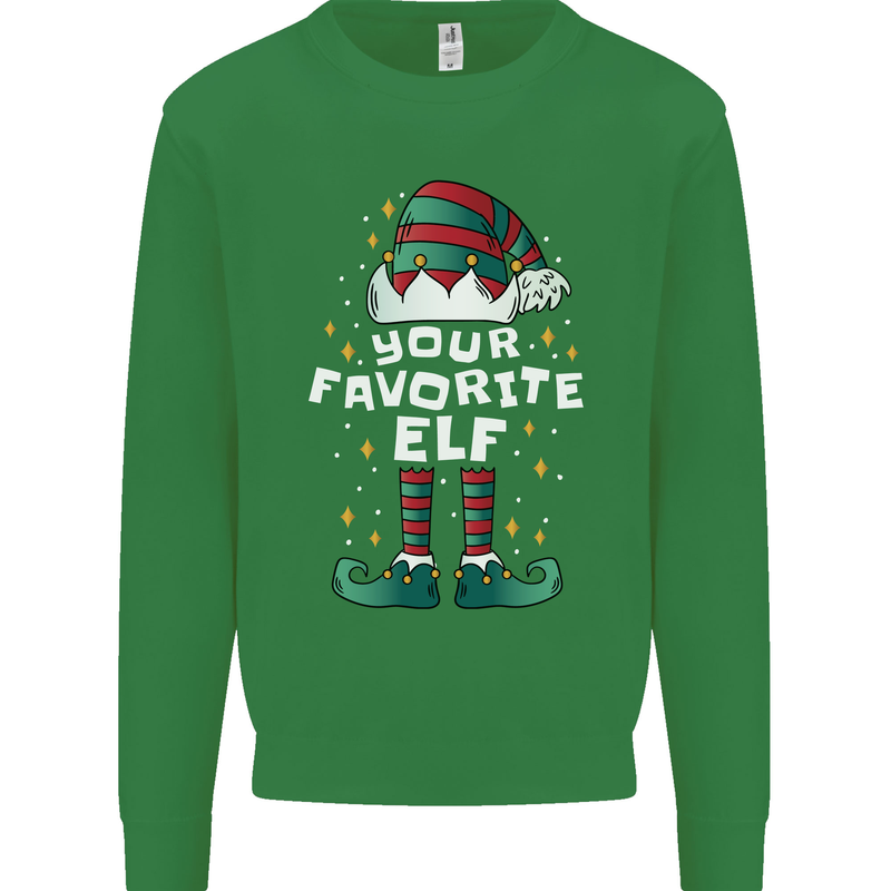 Your Favourite Elf Funny Christmas Xmas Mens Sweatshirt Jumper Irish Green