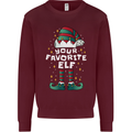 Your Favourite Elf Funny Christmas Xmas Mens Sweatshirt Jumper Maroon