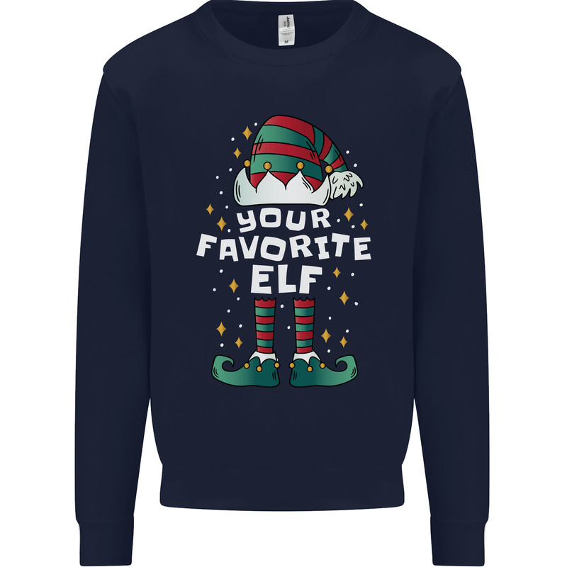 Your Favourite Elf Funny Christmas Xmas Mens Sweatshirt Jumper Navy Blue