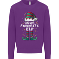 Your Favourite Elf Funny Christmas Xmas Mens Sweatshirt Jumper Purple