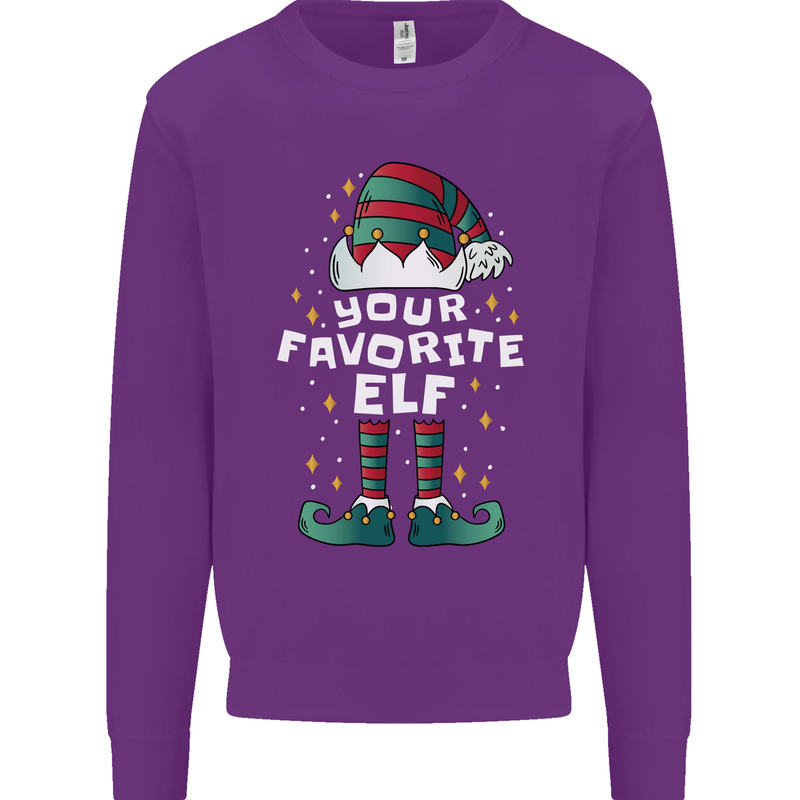 Your Favourite Elf Funny Christmas Xmas Mens Sweatshirt Jumper Purple