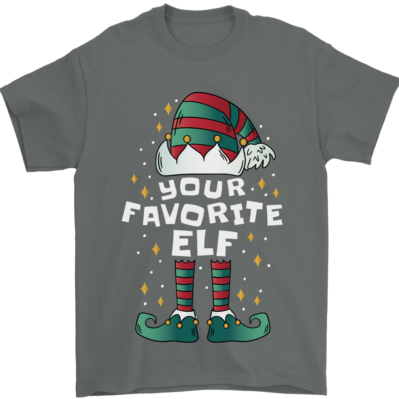 Your Favourite Elf Funny Christmas Xmas Mens T-Shirt 100% Cotton Charcoal