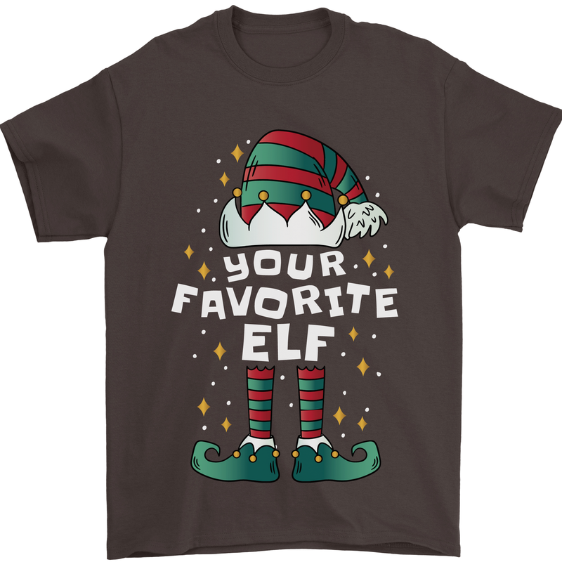 Your Favourite Elf Funny Christmas Xmas Mens T-Shirt 100% Cotton Dark Chocolate