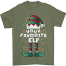 Your Favourite Elf Funny Christmas Xmas Mens T-Shirt 100% Cotton Military Green