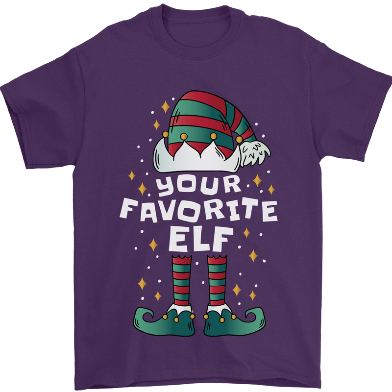 Your Favourite Elf Funny Christmas Xmas Mens T-Shirt 100% Cotton Purple