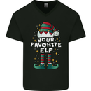 Your Favourite Elf Funny Christmas Xmas Mens V-Neck Cotton T-Shirt Black