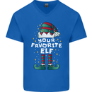 Your Favourite Elf Funny Christmas Xmas Mens V-Neck Cotton T-Shirt Royal Blue