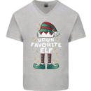 Your Favourite Elf Funny Christmas Xmas Mens V-Neck Cotton T-Shirt Sports Grey
